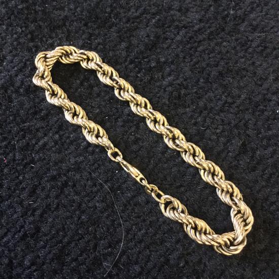 Gold rope twist bracelet